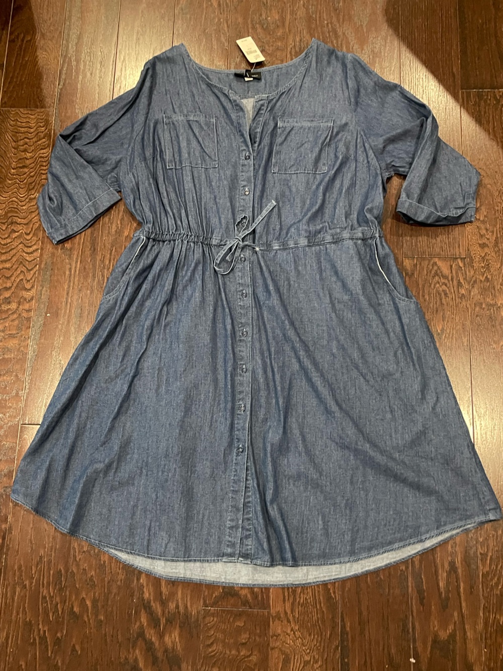 LANE BRYANT denim Chambray Long Sleeve Dress Size 22/24 Women Plus curvy NEW